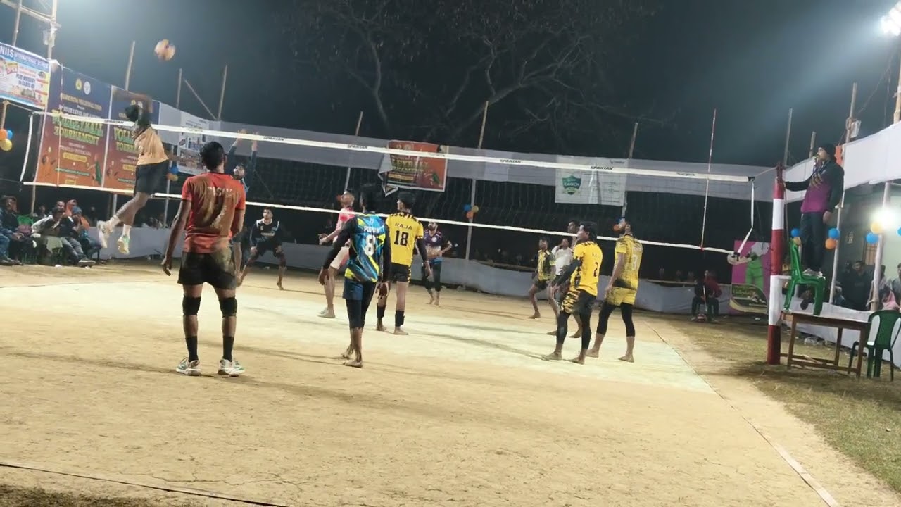 Debasis v/s pupu 2nd set @ odisha volleyball semi final match