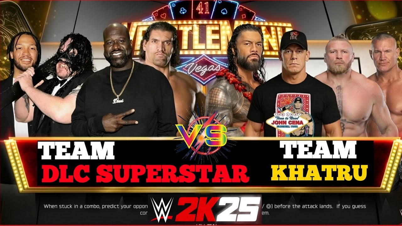 WWE 2K25-TEAM THE GREAT KHALI VS TEAM KHATRUU(OTC ROMAN REIGNS) 8 MAN TAG TEAM MATCH....