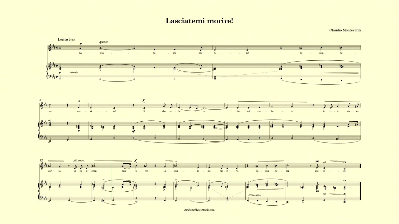 Lasciatemi morire accompaniment - Monteverdi - C minor