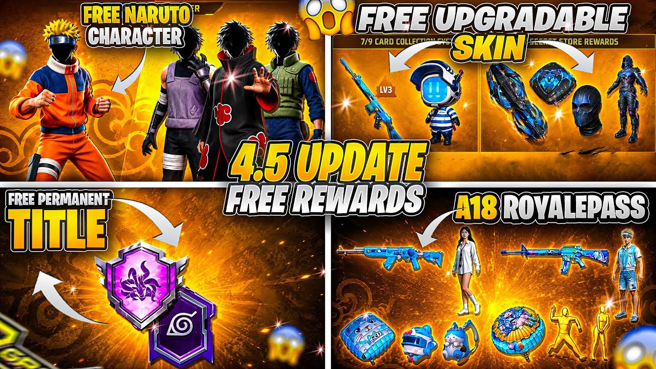 Get Free Lvl 3￼ Upgradable Skin | Free Naruto Character For Everyone | 4.5 Update | PUBGM 