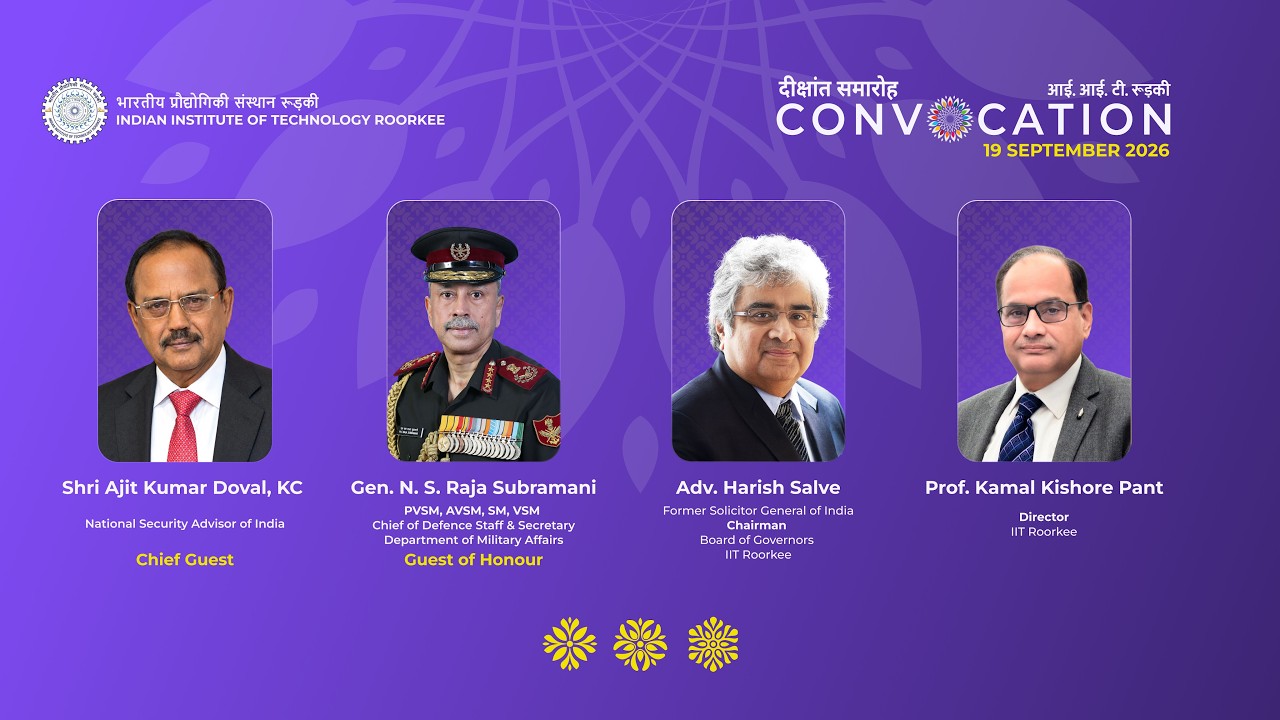 IIT Roorkee Convocation 2026 I Day - 1 I  September 19, 2026 (UG)