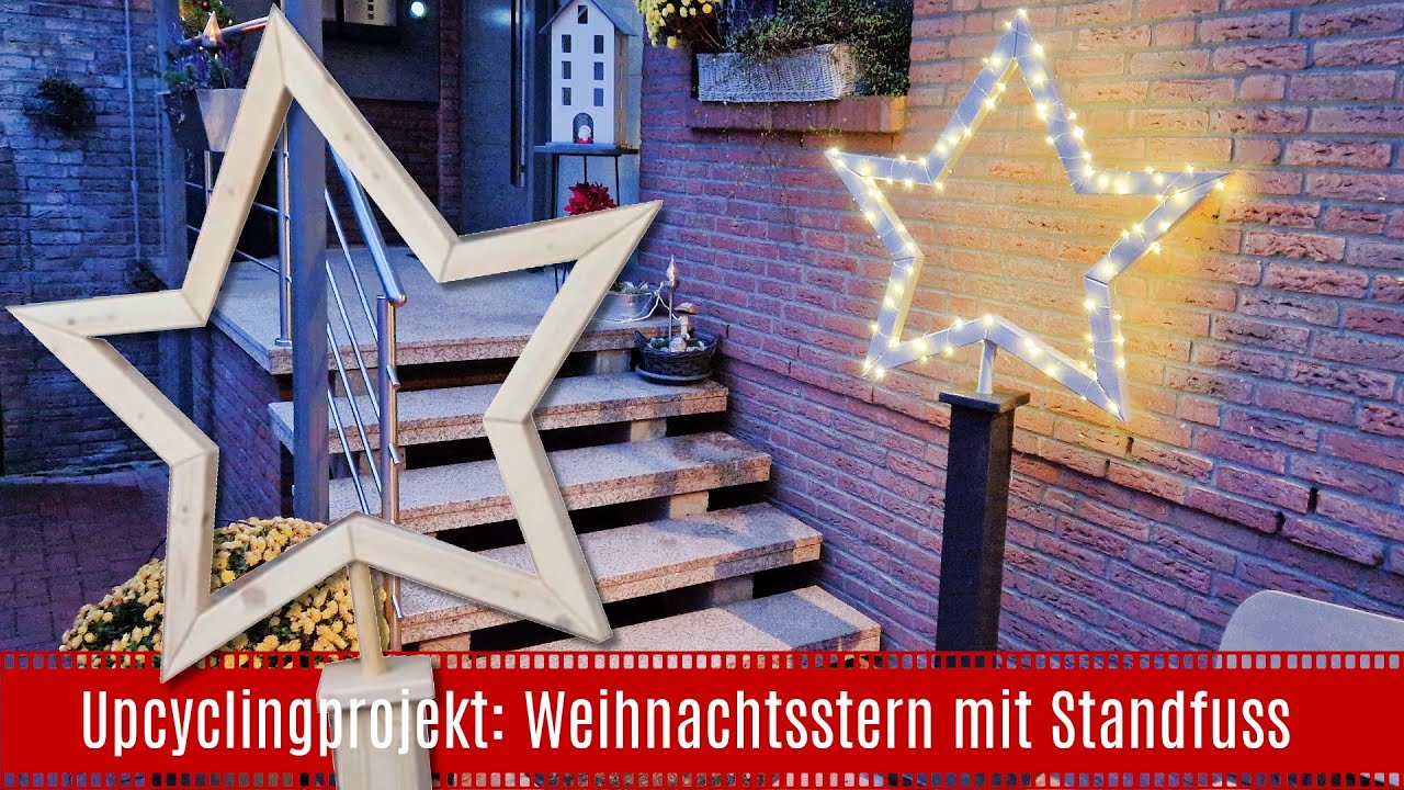 Upcyclingprojekt: Weihnachtsstern mit Standfuss