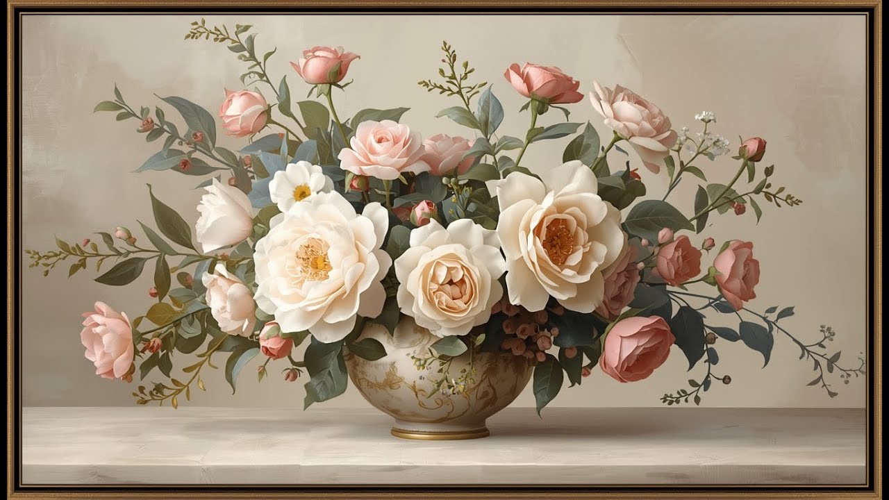 Art Frame TV | Bright Floral Still Life Wall Art | 1 Hour Loop