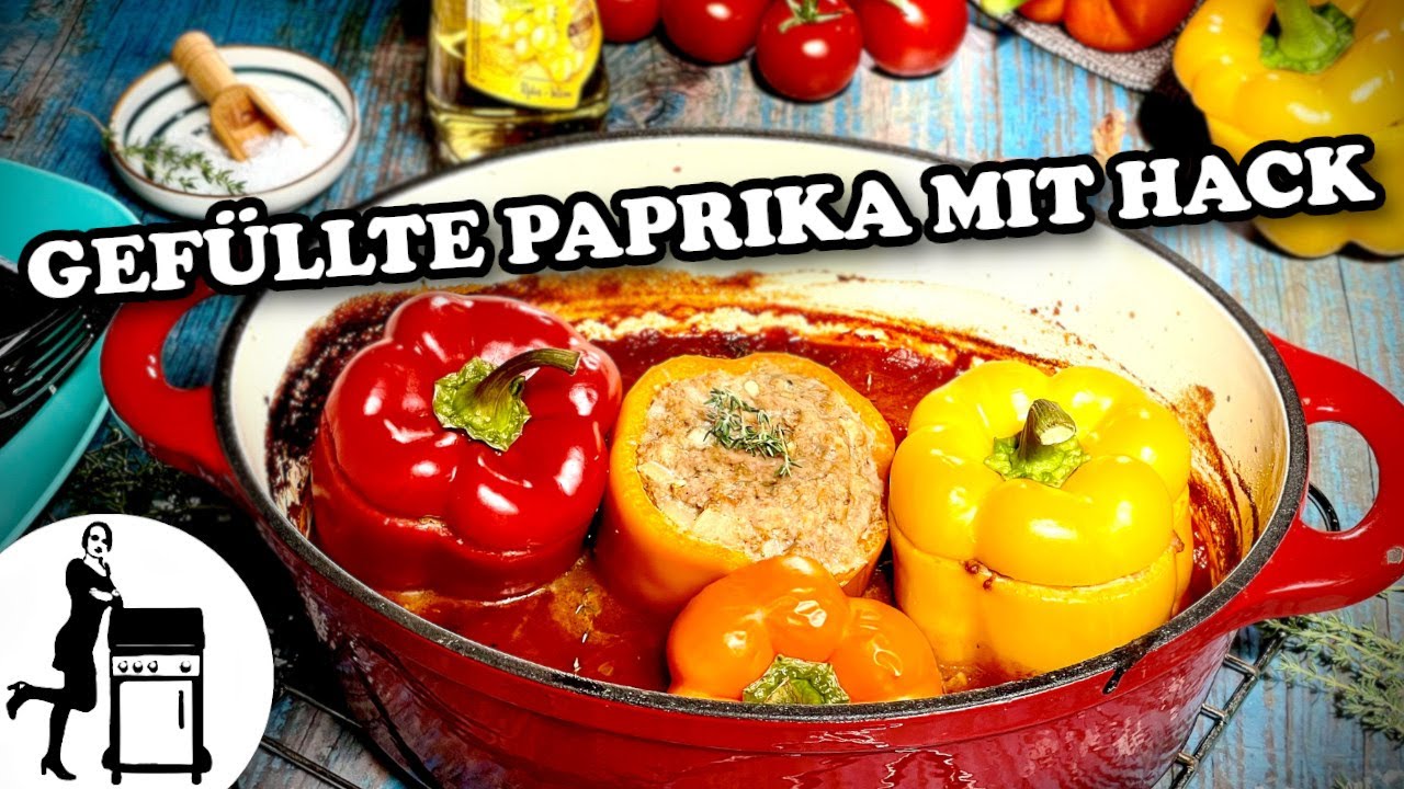 Gefüllte Paprika mit Hackfleisch | der Familien-Klassiker | Die Frau am Grill