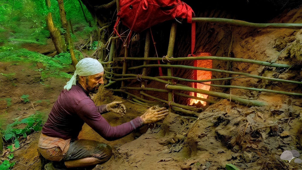 I Built a Hidden Underground Shelter Under Giant Tree Roots | Bushcraft Survival