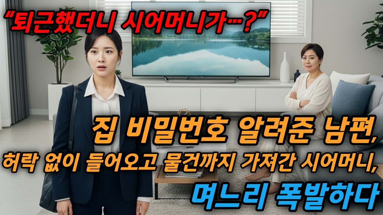 집 비밀번호 알려준 남편, 허락 없이 들어오고 물건까지 가져간 시어머니, 며느리 폭발하다