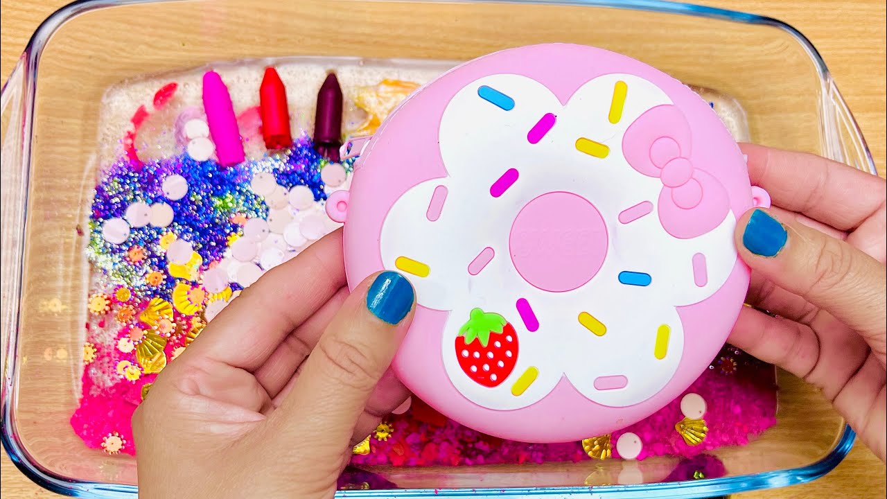 Makeup Slime !! Mixing Makeup Glitter Random Things into Clear Crystal Slime !! #relaxing #asmr