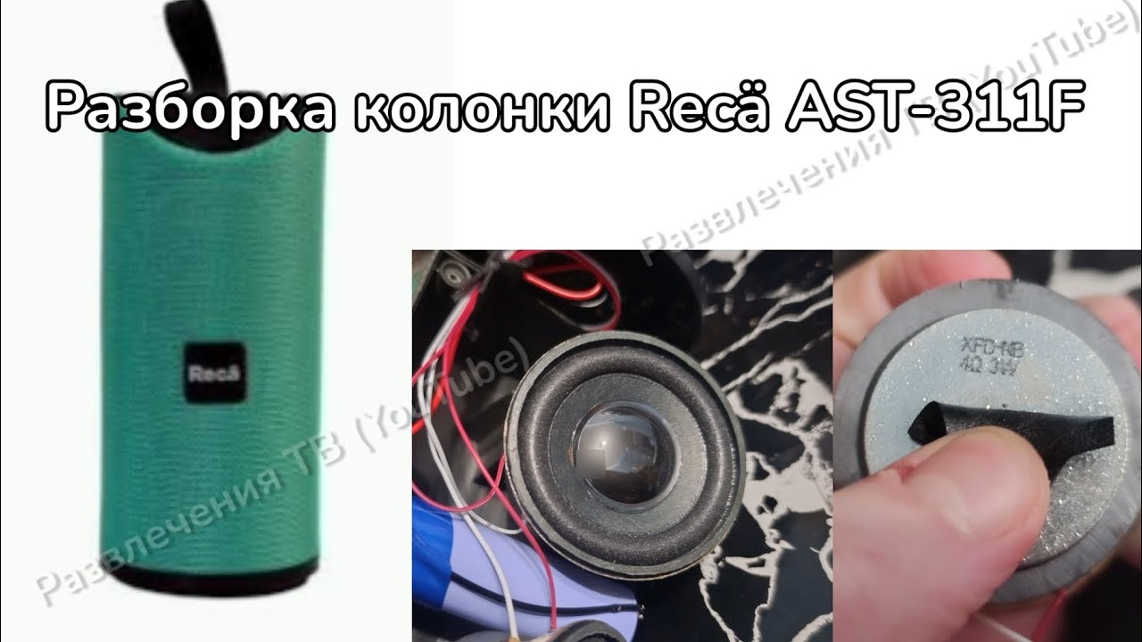 Разборка беспроводной Bluetooth колонки Recä AST-311F