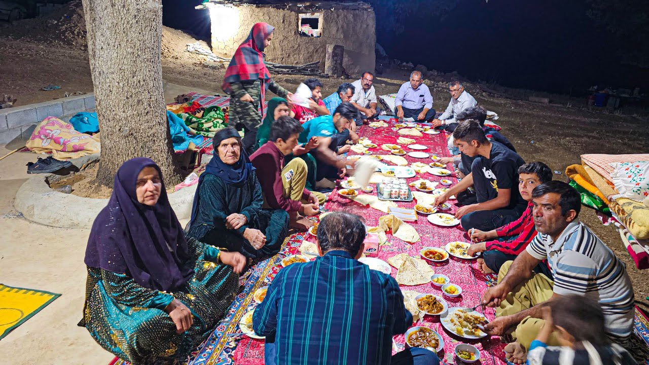 Grandma's family Night Party in her farm Land