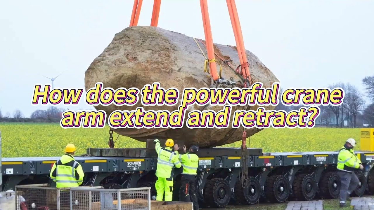 How does the powerful crane arm extend and retract？
