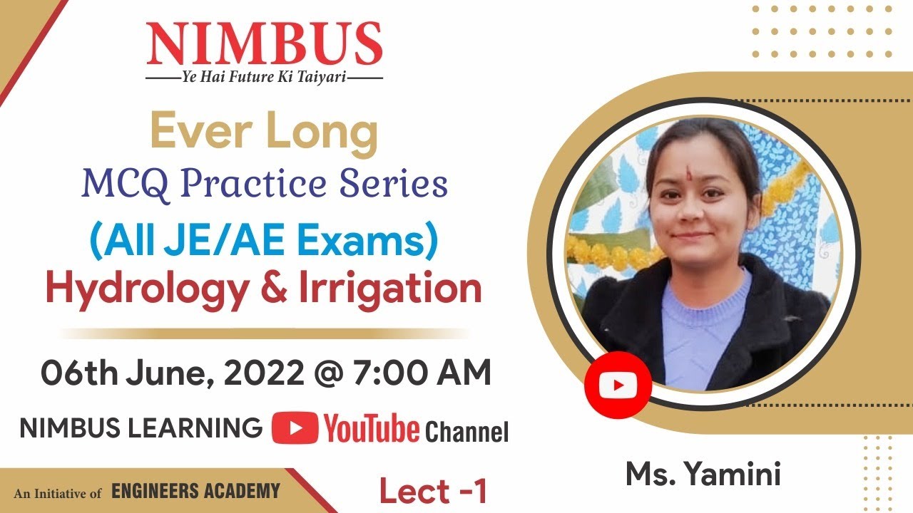 Ever Long MCQ Practice Series | Hydrology & Irrigation | All JE/AE Exam | CE | Lect.- 1