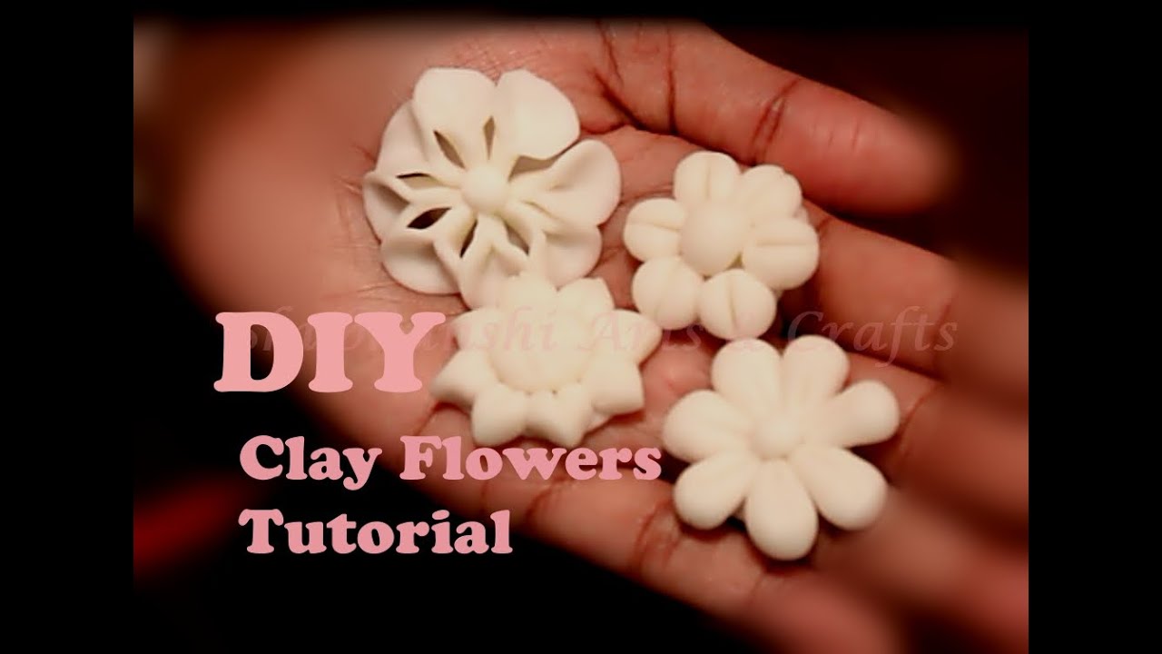 DIY : Clay flowers for beginners - Tutorial -1 | first 4 easy Clay flowers