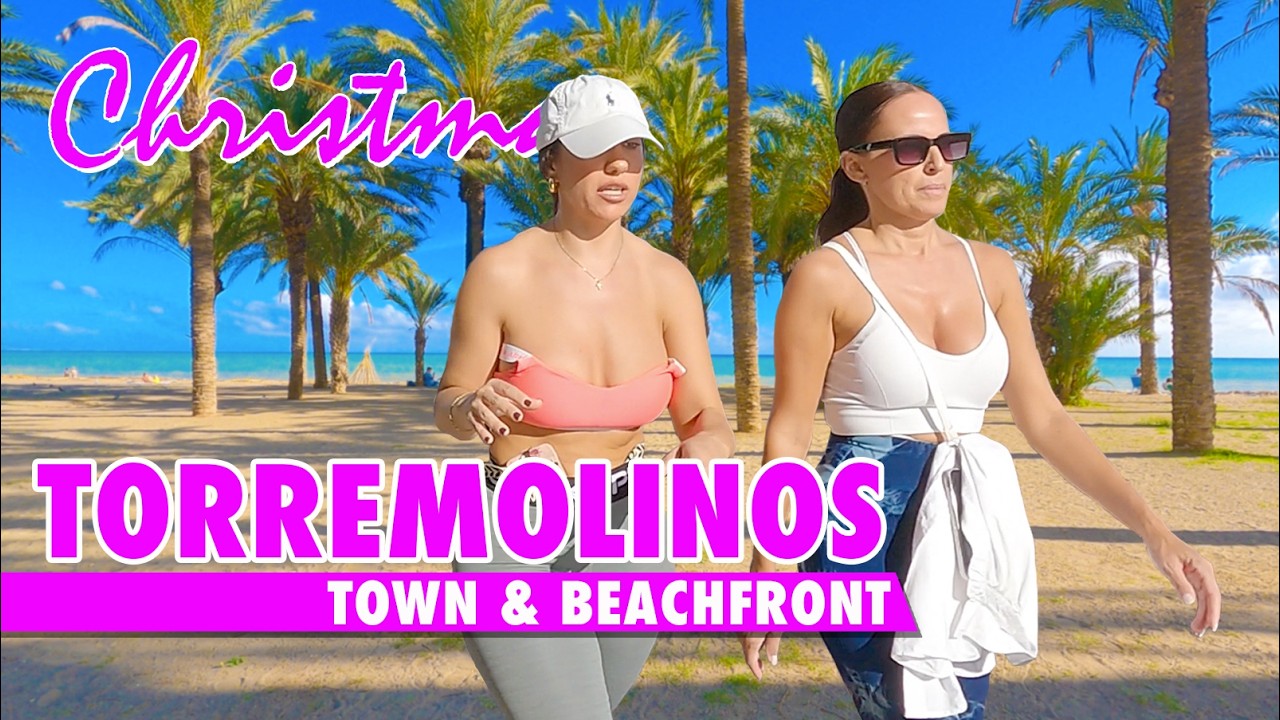 Torremolinos town & beach walk | Christmas 2024 | Costa del Sol virtual tour