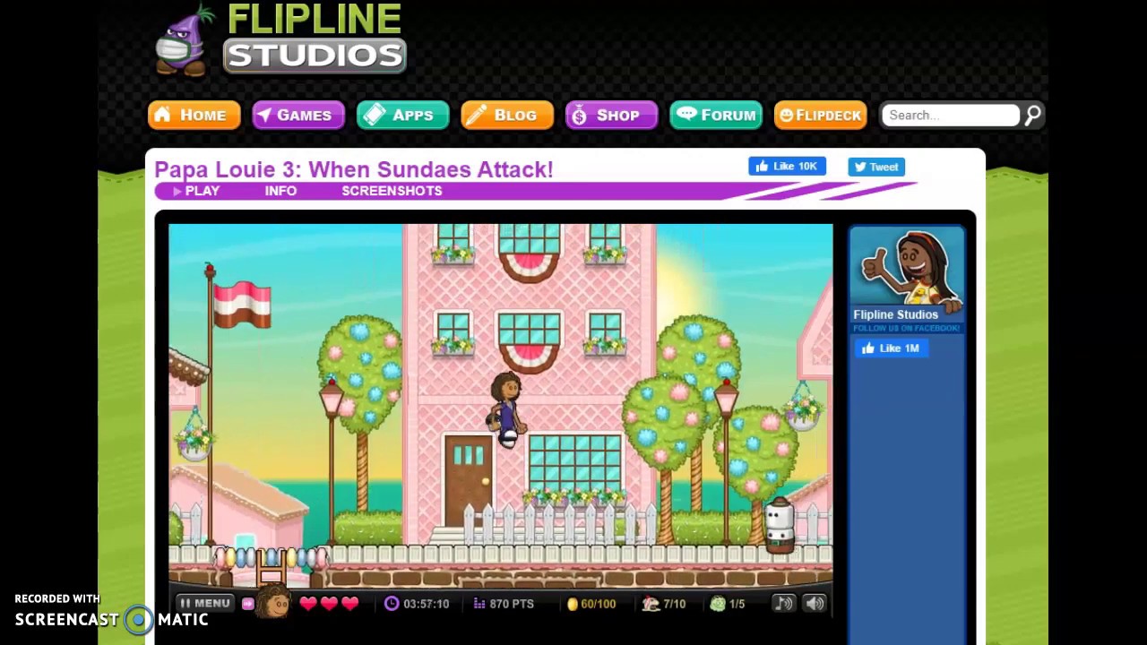 Papa Louie 3: When Sundaes Attack! Level 3 Neapolitown Unlocking Foodini