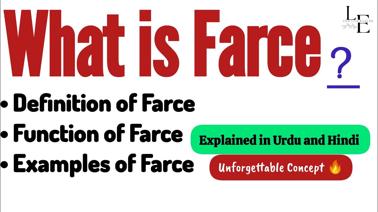 Farce|Definition|English Grammar| Functions of Farce|Literary Forms in English Literature