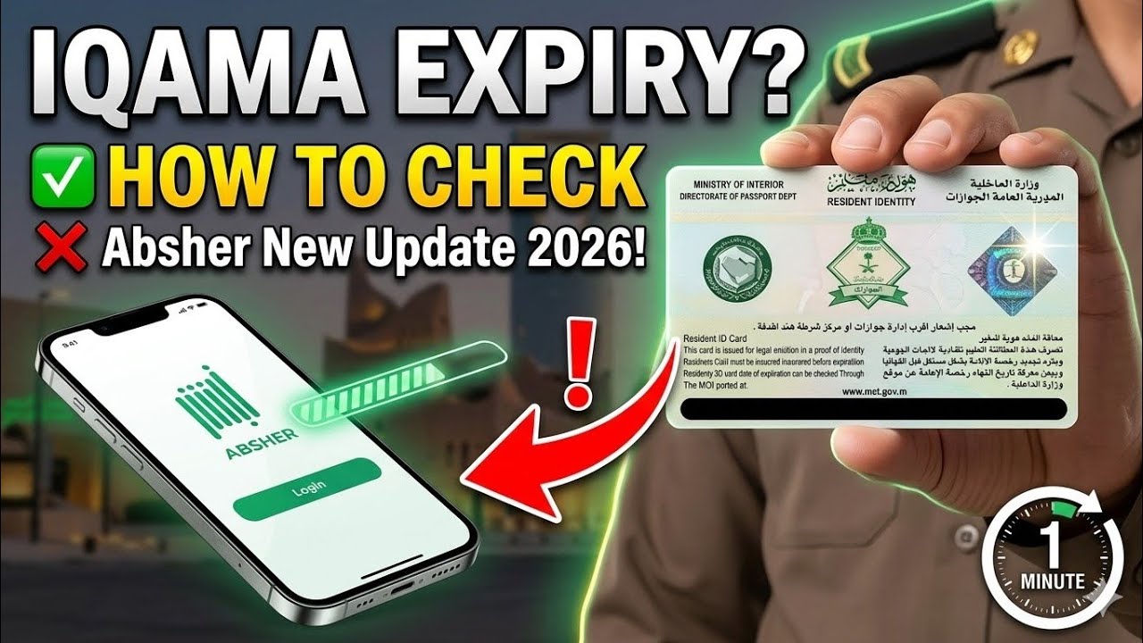 Absher Se Iqama Expiry Kaise Check Kare 2026 🟢 | How to Check Iqama Expiry Online 