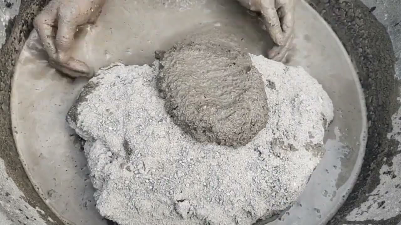 Asmr - gritty sand cement crumbling in water 💦💦