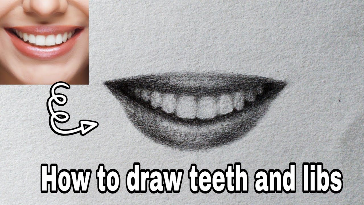 how to draw teeth and realistic libs