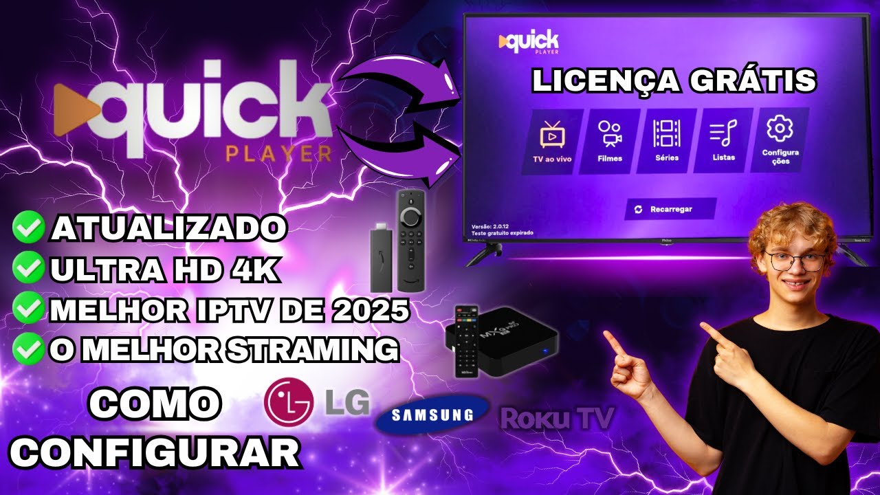 ▶️ Quick Player O melhor app de IPTV 2025 - Como Configurar do Jeito Certo e Ativar Licen&ccedil;a Gr&aacute;tis!