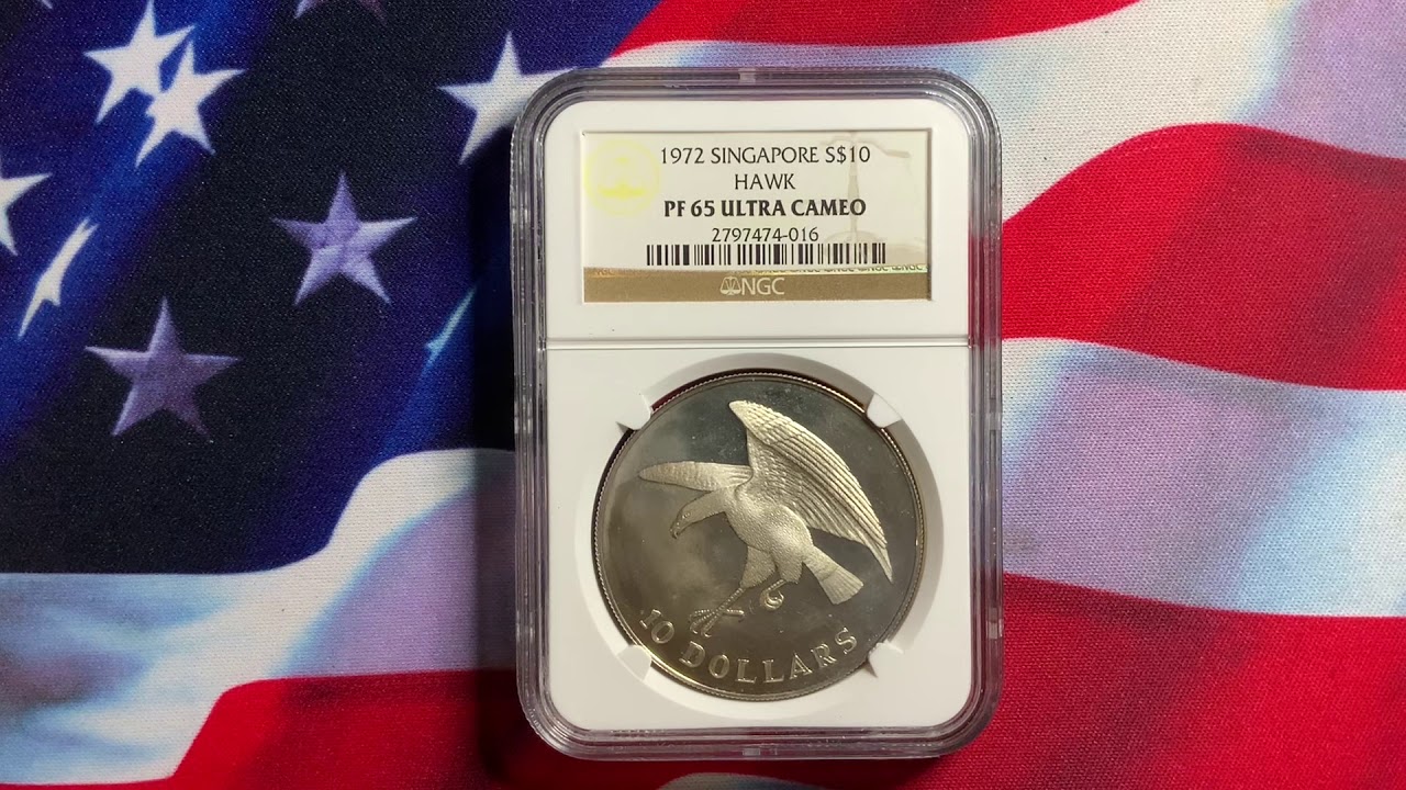 Rare World Coins Singapore 1972 10 Dollars Superb Cameo Proof NGC Prf 65