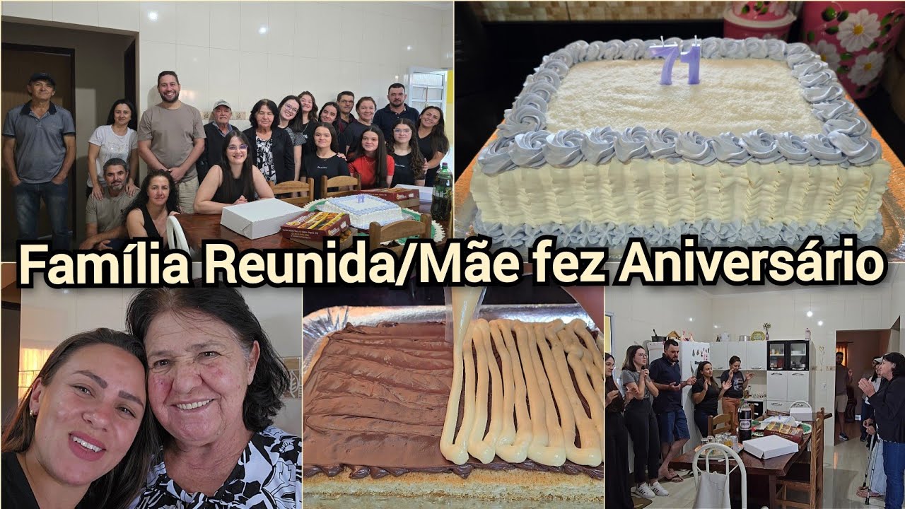 FIZ BOLO DE NINHO COM NUTELLA REUNIDOS PRA COMEMORAR OS 71 ANOS DE NOSSA MÃE+FOI UMA FESTA🙌🎉