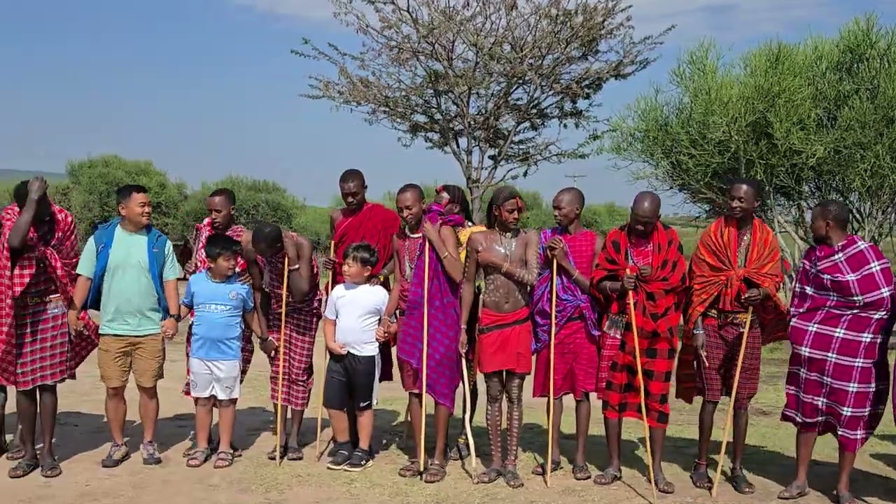 we share a joyful moment famouse jumping dance, full of energy, culture with the Maasai people. 