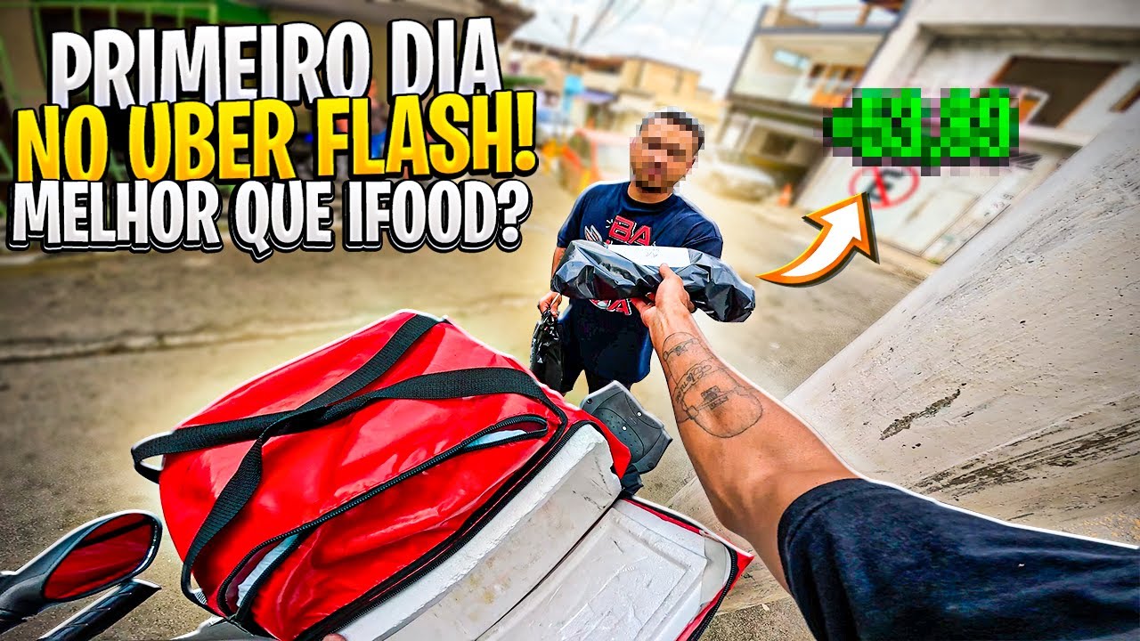 PRIMEIRO DIA TRABALHANDO NO UBER FLASH !! *melhor que ifood ?*