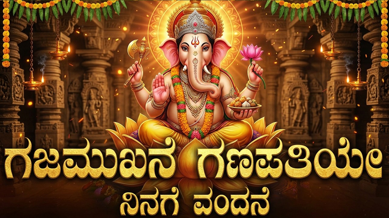 ಗಜಮುಖನೆ ಗಣಪತಿಯೆ ನಿನಗೆ | Gajamukhane Ganapathiye Ninage Kannada | Maha Ganapathi Devotional Songs
