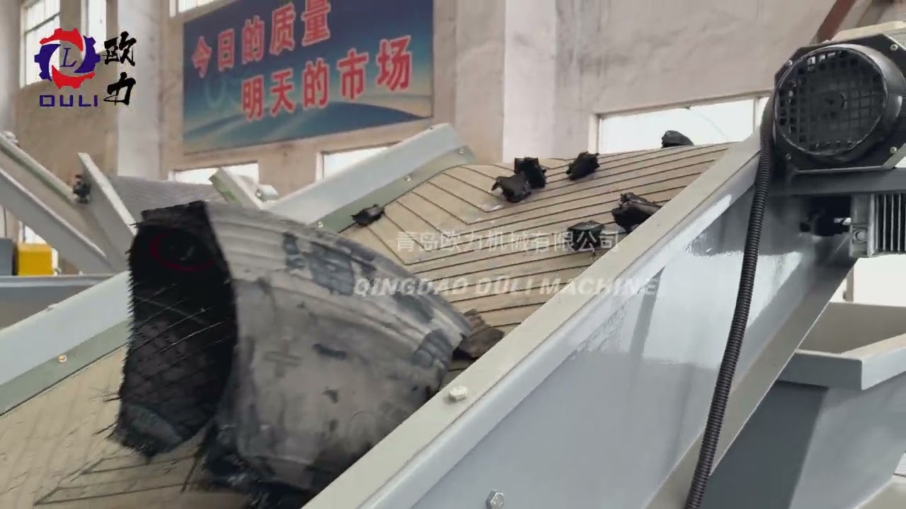 Full automatic tire recycling production line, capacity can get up to 1500kg/h~2000kg/h.
