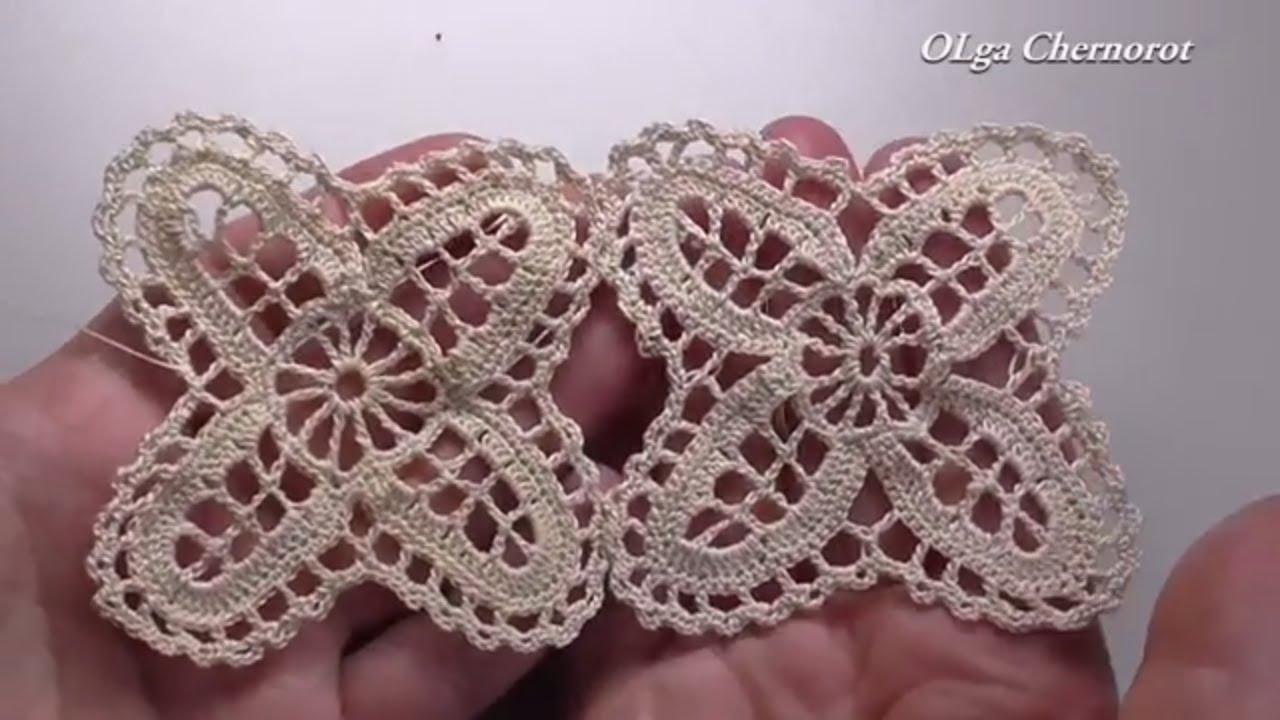 Openwork motive Сrochet. Pattern  Tutorial for doily Ажурный мотив для салфетки