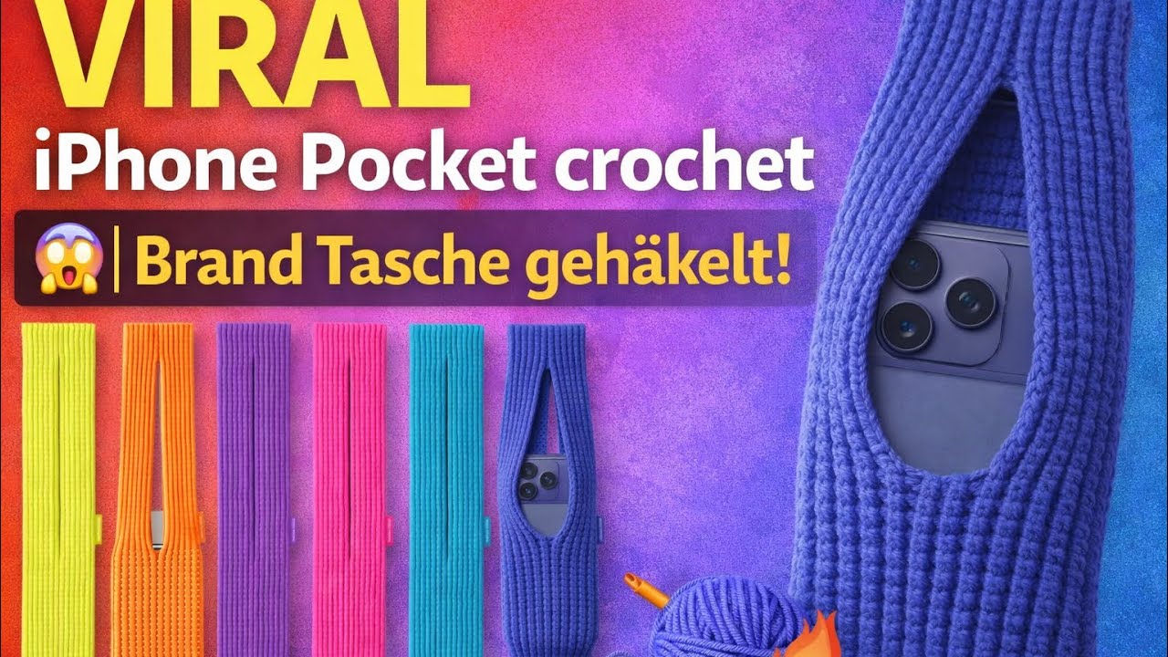 Handytasche häkeln 🧶/ IPhone Pocket crochet