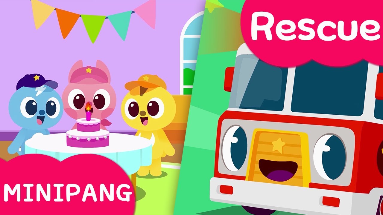 Learn colors with Miniforce | Minipang Rescue | Be careful when blowing out candles | Mini-PangTV 2D