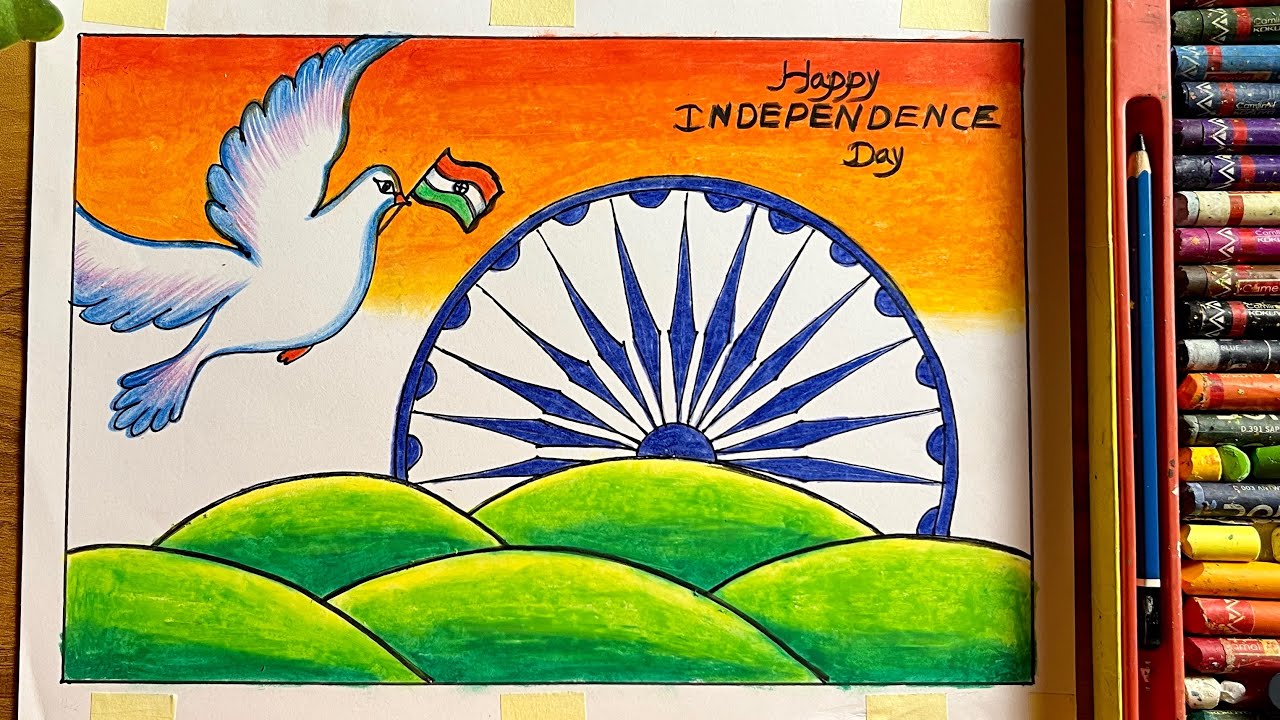 Independence Day Drawing // 15th August Ke Liye Drawing // 15 August Drawing