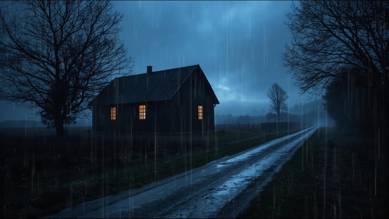 Lonely Cabin Night Rain | ASMR to Help You Fall Asleep Naturally