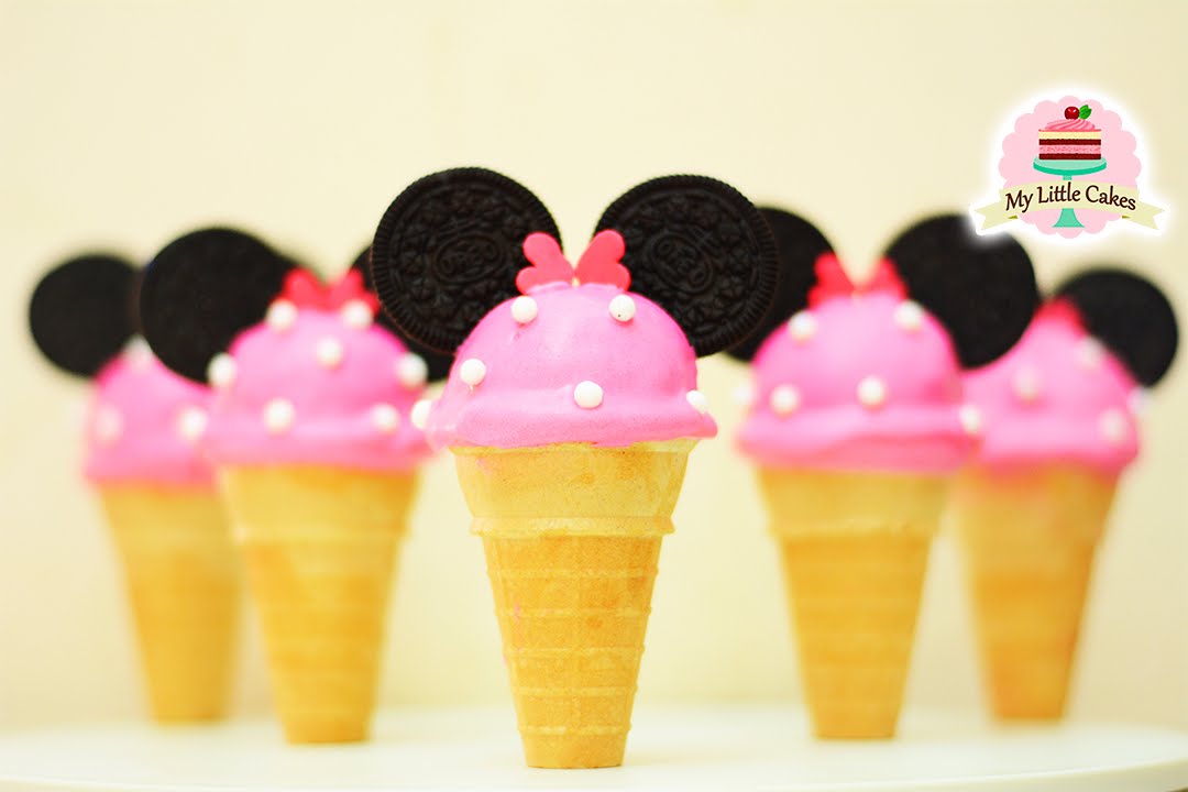 MINNIE MOUSE ICE CREAM CAKE POPS | MY LITTLE CAKES