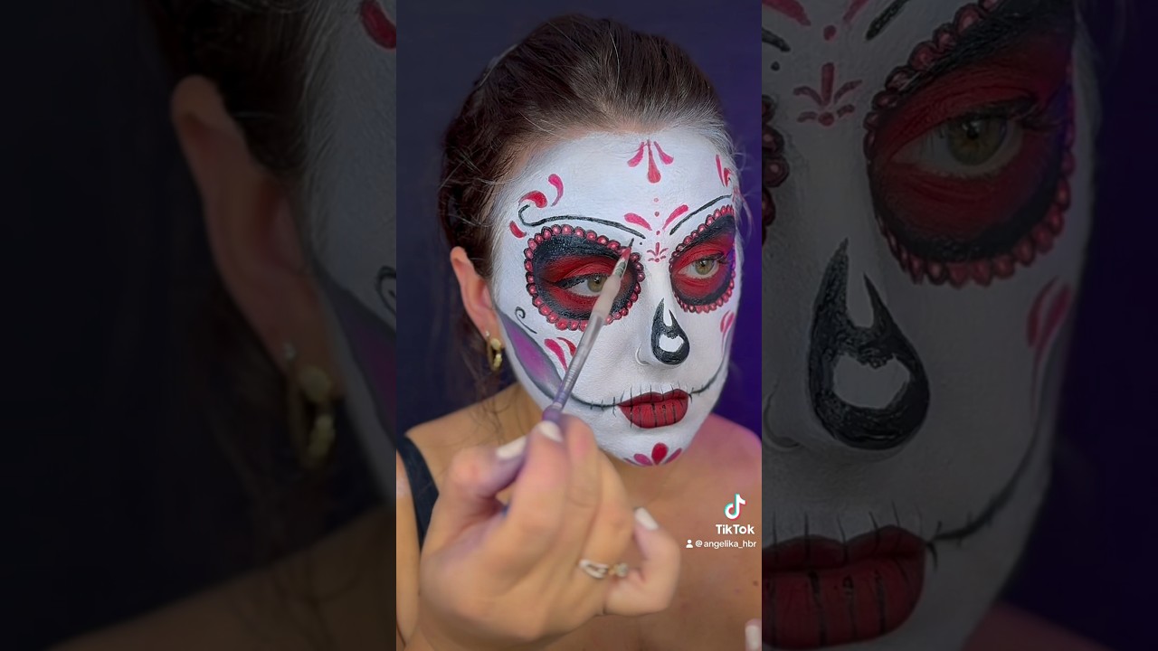 Sugar skull tutorial 🇲🇽 #makeupshorts #makeuptutorial #creativemakeup #sugarskull