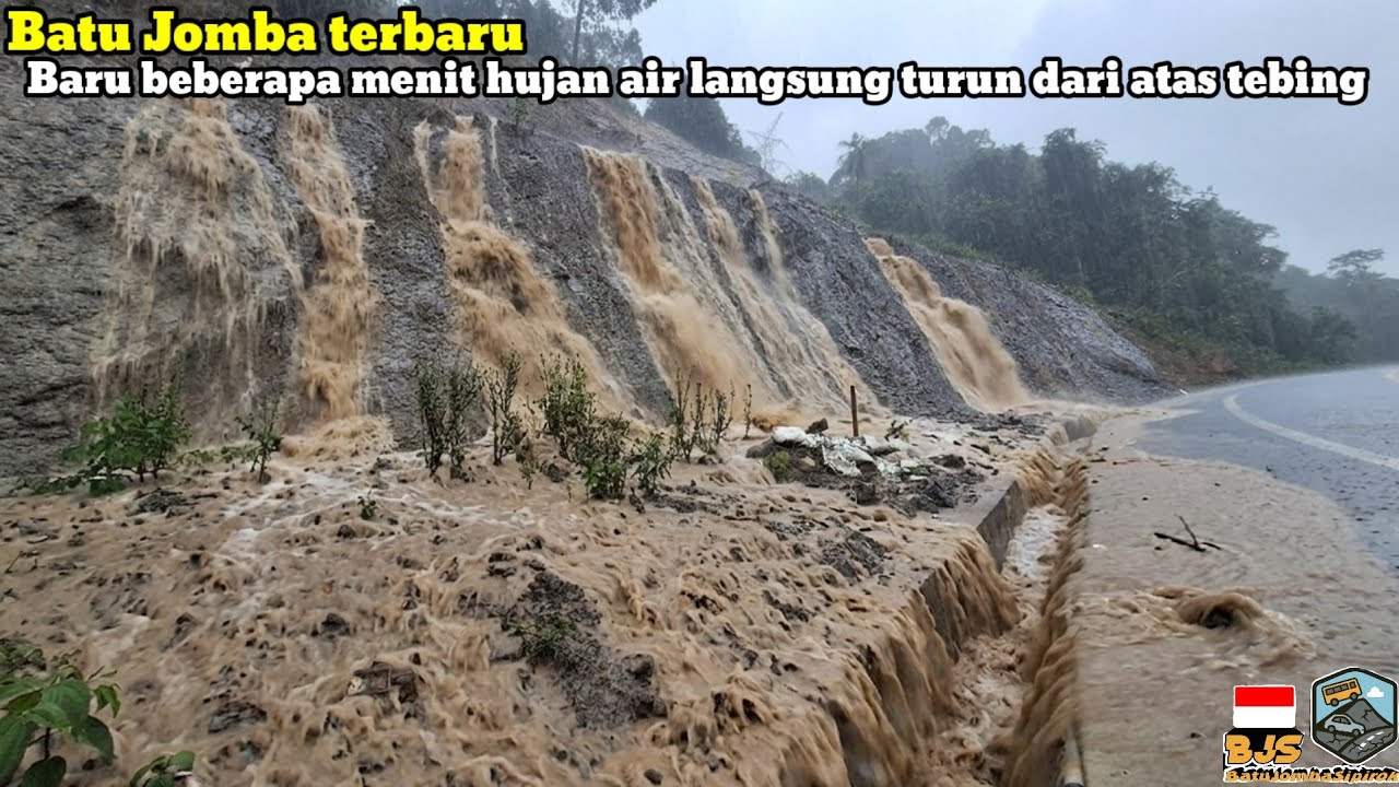 Batu jomba terbaru‼️Baru beberapa menit hujan air langsung turun dari atas tebing 