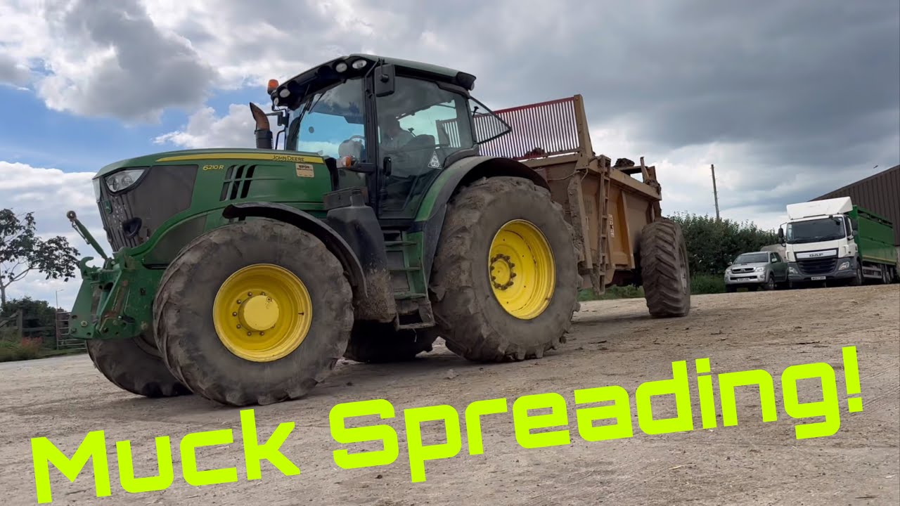 Cattle out to Grass! Muck Spreading with John Deere 6210R!