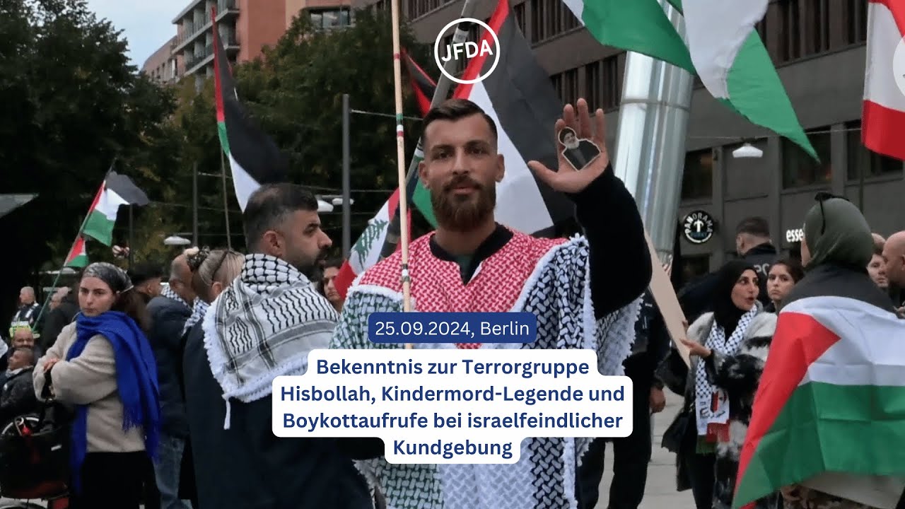 Hisbollah-Sympathie bei israelfeindlicher Kundgebung am 25. September in Berlin