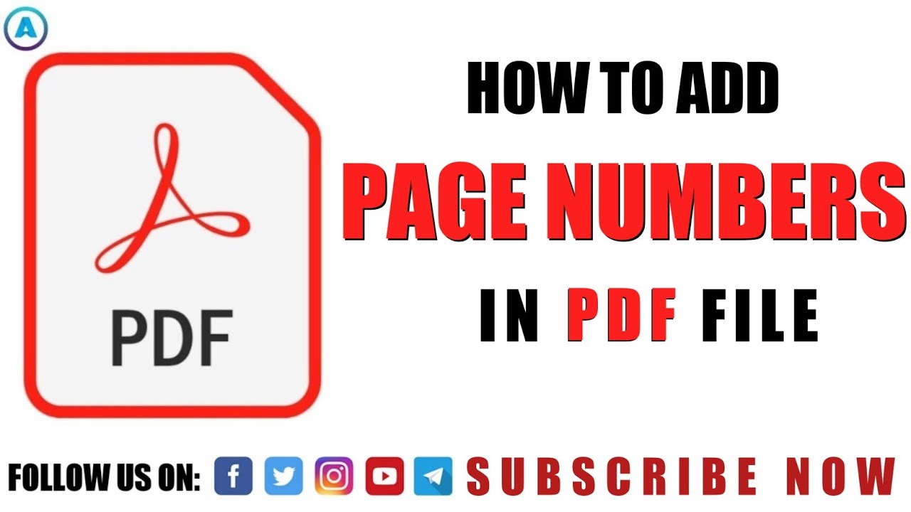 Add Page Numbers in PDF File