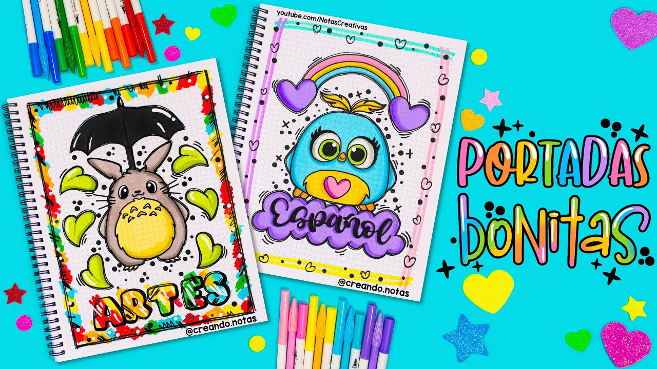 Cómo hacer PORTADAS BONITAS de TOTORO y ANGRY BIRDS - REGRESO A CLASES #portadasbonitas