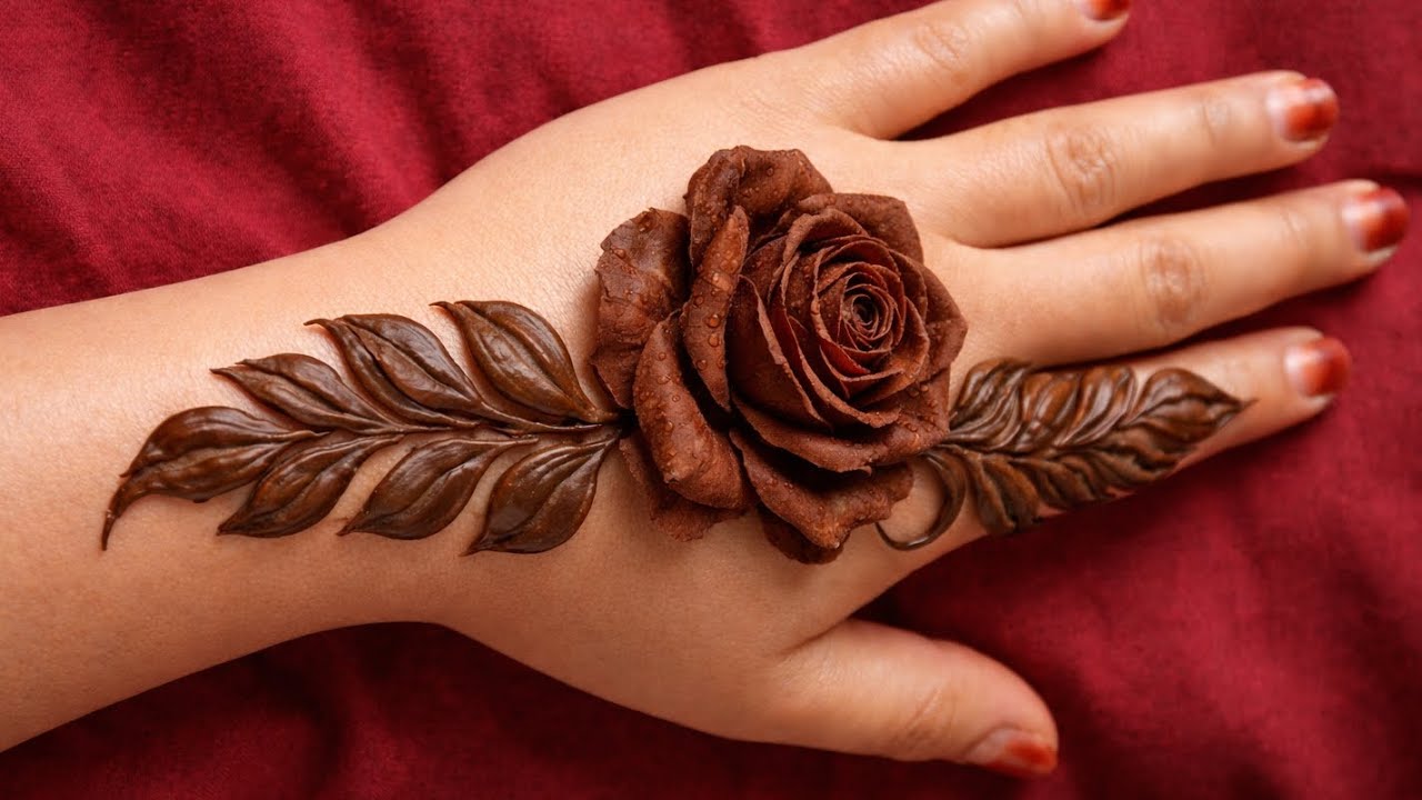 Stylish rose mehndidesign|stylishback mehndidesign|easy and simple mehndi|mehnditutorial|hennadesign