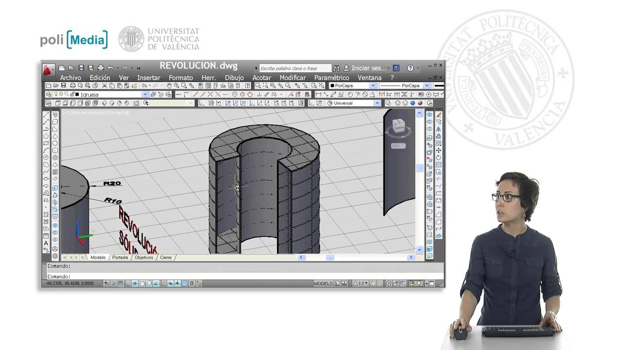 Modelado 3D mediante revolución con Autocad | 28/34 | UPV