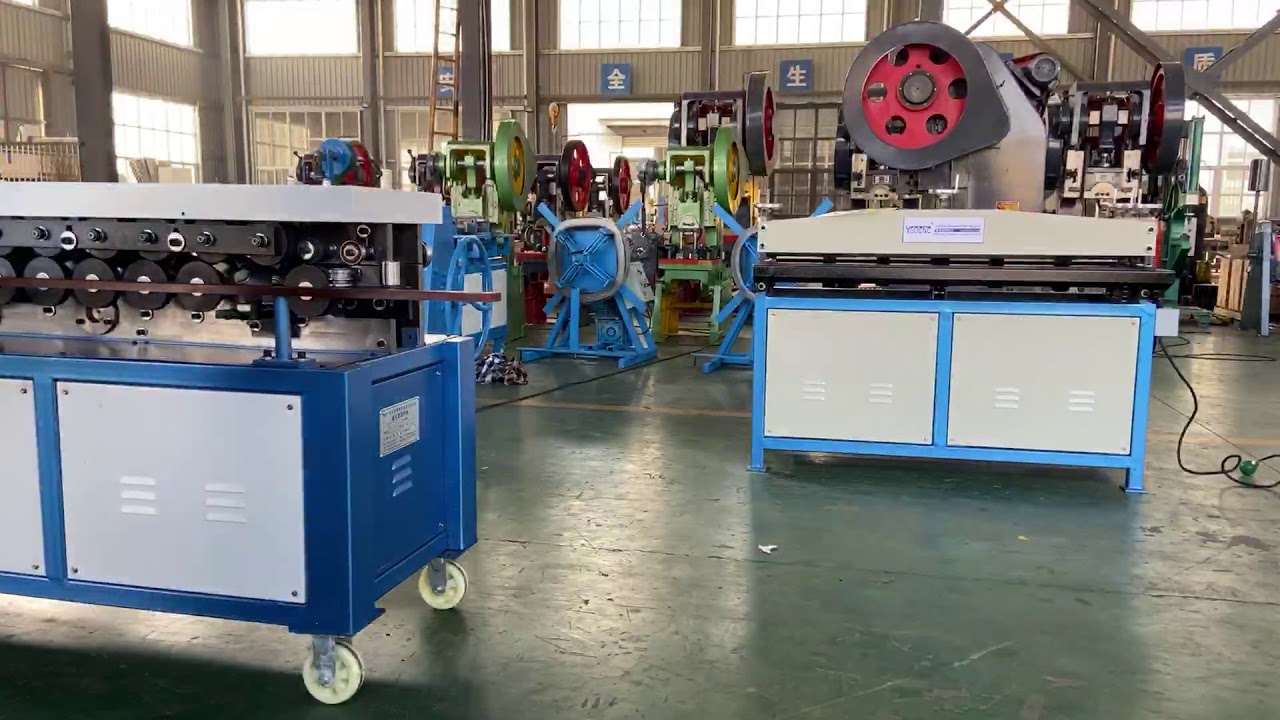 step 3 -TDF flange machine of Manual HVAC duct making machines line