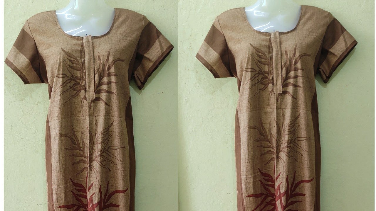Simple and easy nighty cutting and stitching | Zip nighty cutting and stitching easy method