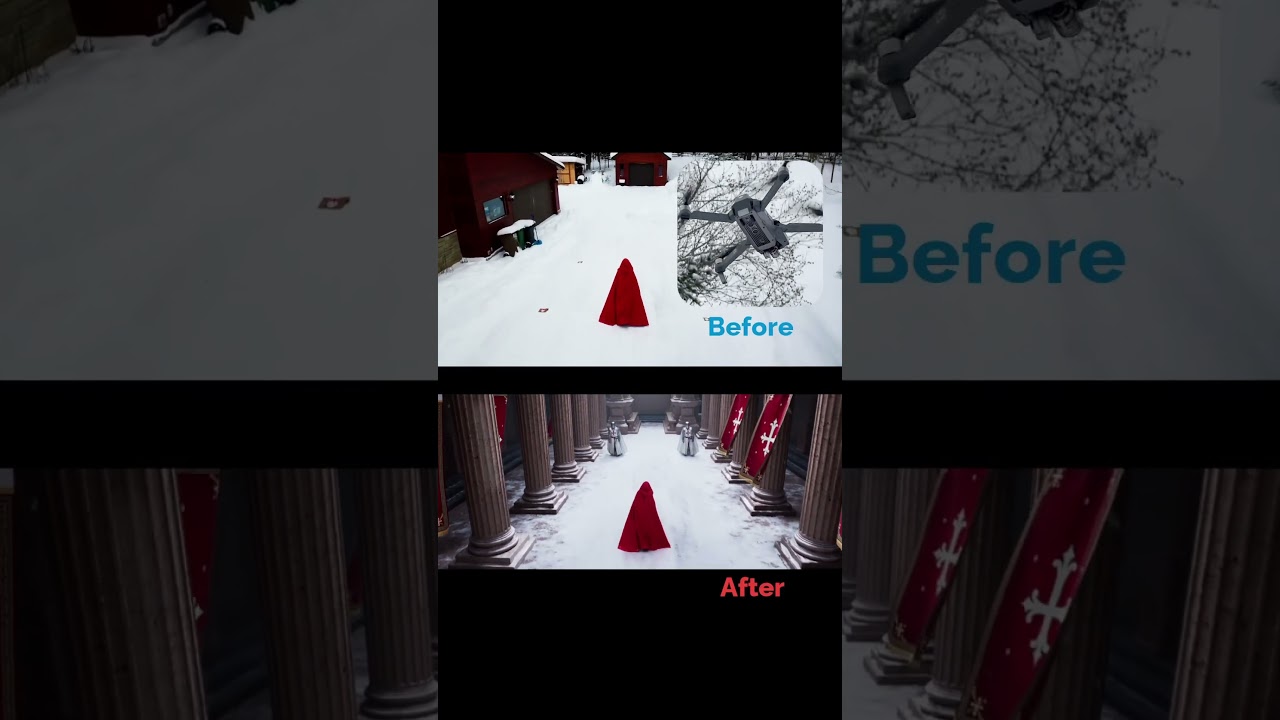 VFX set extension with Blender + Nuke #cinematic #3dcompositing #setextension #greenscreen #nuke