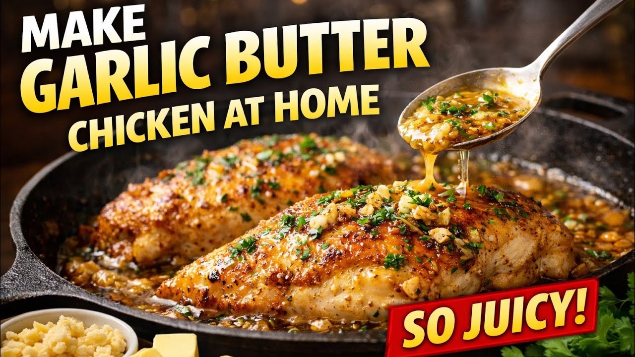 Make Garlic Butter Chicken At Home (Easy One-Pan Dinner Recipe) | How to Make Garlic Butter Chicken