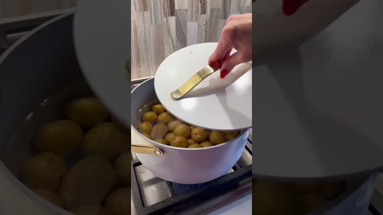 Crispy Pizza Smashed Potatoes #shorts