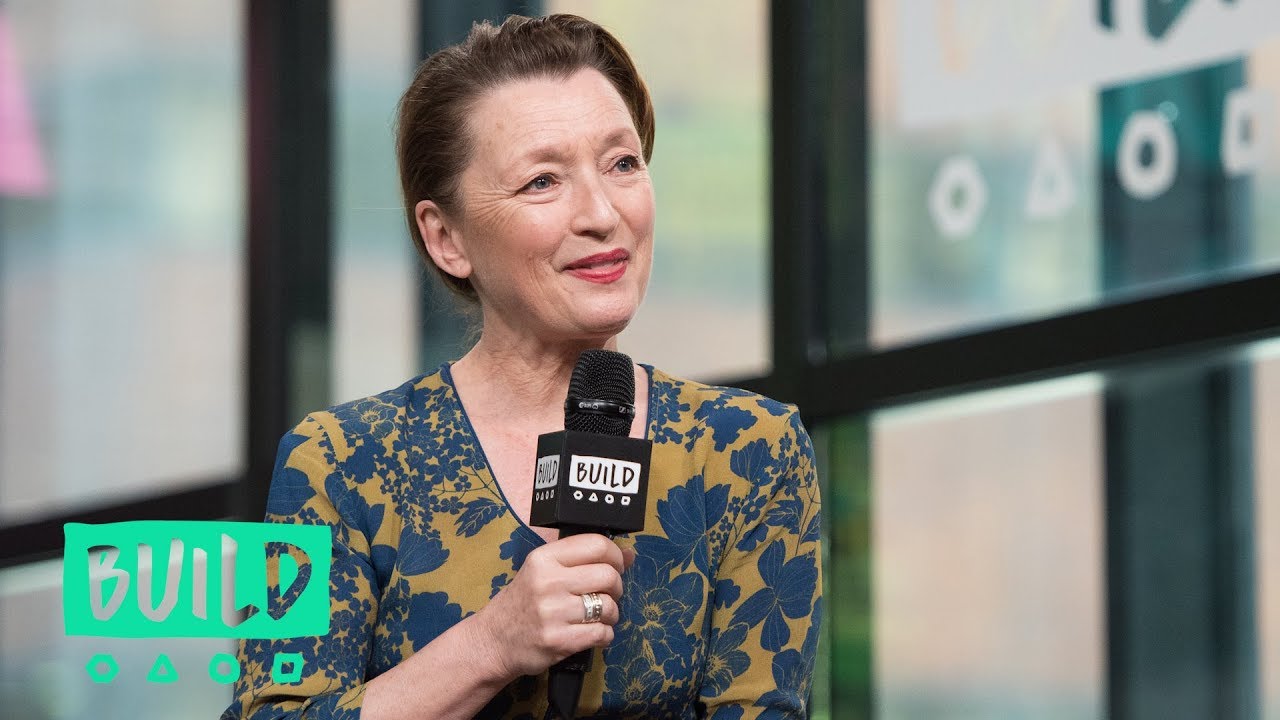 Lesley Manville Admires The Writing On 
