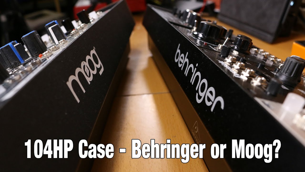 Корпус Behringer Eurorack 104 в сравнении с корпусом Moog 104